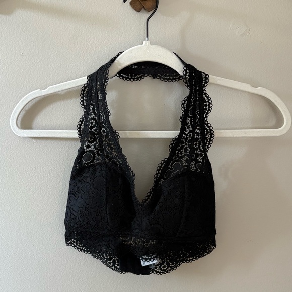 Aerie Black Lace Halter Bralette - Picture 1 of 2